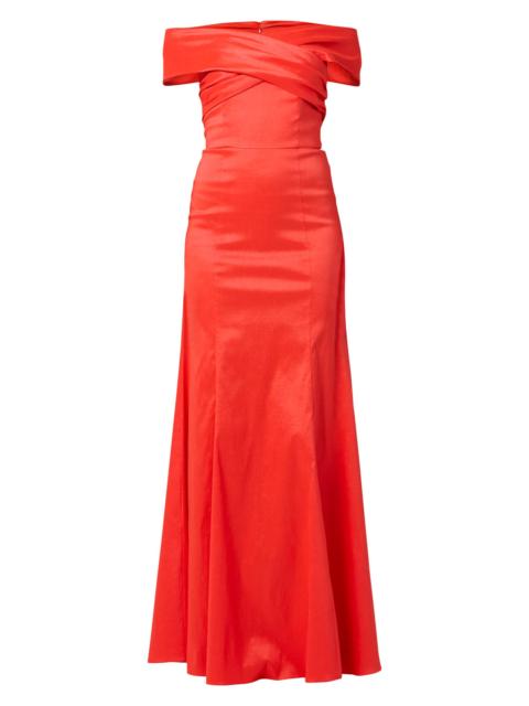 Shoshanna Women's Etta Off-the-Shoulder Maxi Dress - Cherry