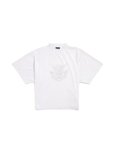 BALENCIAGA Women's Kittycat Cropped T-shirt in Dirty White/black