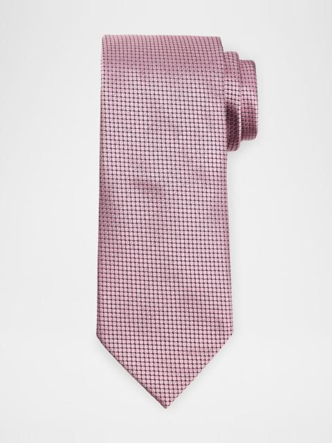 ZEGNA Men's Tonal Micro-Geometric Silk Tie