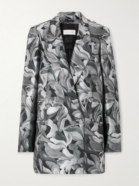 Dries Van Noten Double-breasted Oversized Jacquard Blazer
