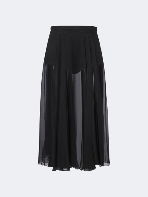Dolce & Gabbana Pleated sheer silk chiffon midi skirt
