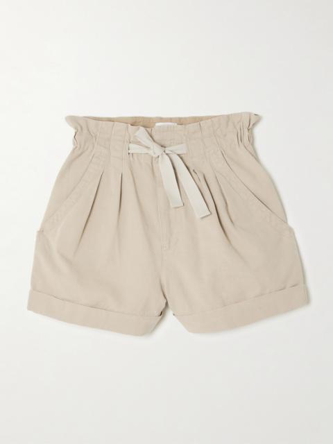 Isabel Marant Étoile Nirma Pleated Cotton And Linen-blend Twill Shorts