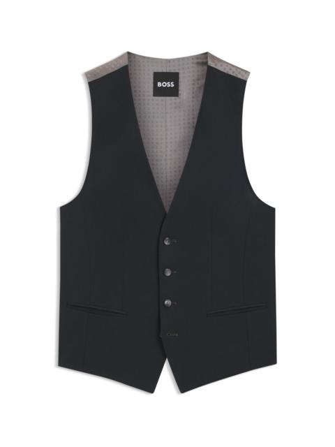BOSS MELANGE SLIM-FIT WAISTCOAT IN A WOOL BLEND