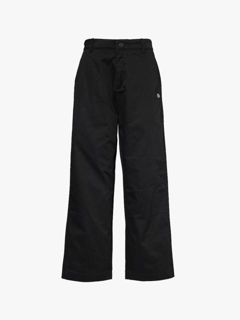 Champion Brand-appliqué straight-leg high-rise cotton-blend trousers