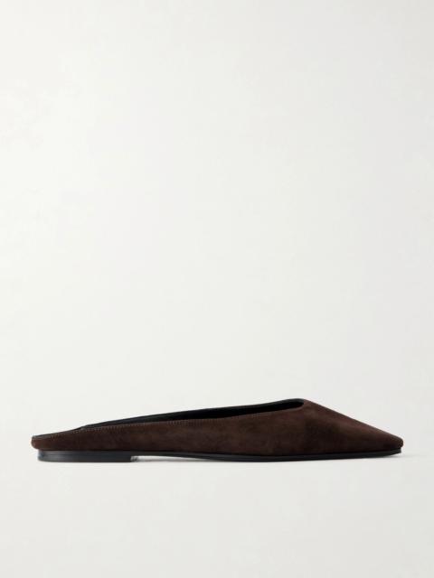 The Row June suede point-toe mules Dark brown