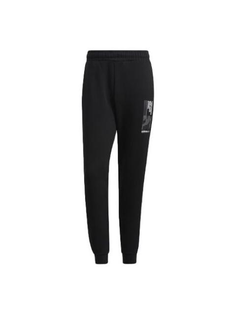 Men's adidas neo Sw Dk Tp Logo Printing Knit Bundle Feet Sports Pants/Trousers/Joggers Black H45223