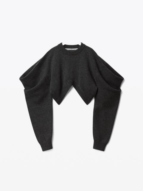 Alexander Wang INVERTED V-NECK SWEATER IN BOILED WOOL