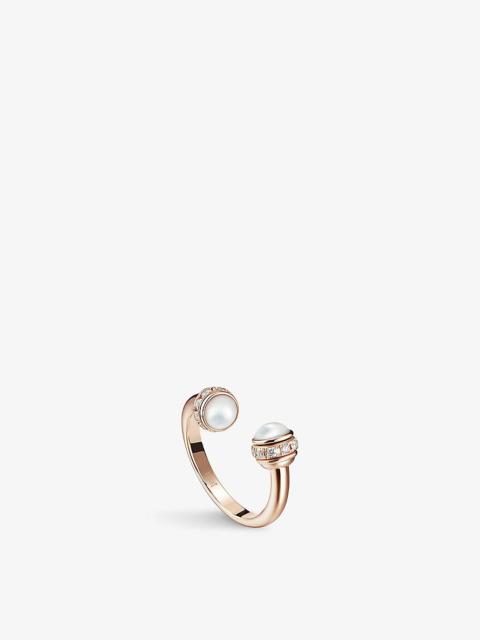 Possession 18ct rose-gold, 0.2ct brilliant-cut diamond and pearl ring