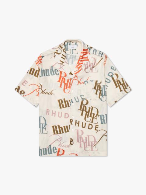 Rhude MASH-UP LOGO BUTTON UP