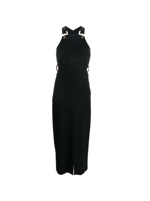PATOU front-slit dungaree dress