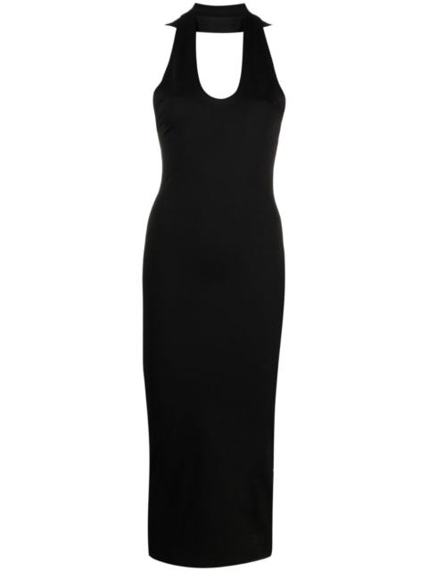 MM6 Maison Margiela crisscross halterneck midi dress