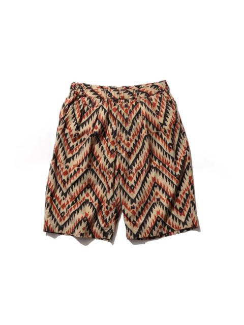 BEAMS PLUS 2 Pleats Relax Shorts - Beige
