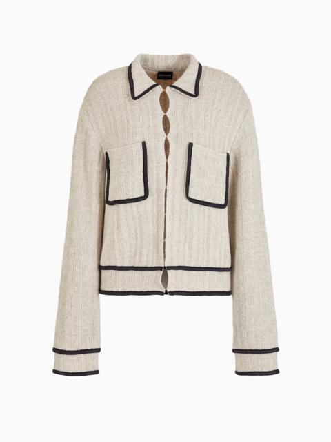 GIORGIO ARMANI Single-breasted jacket in a cotton and linen blend