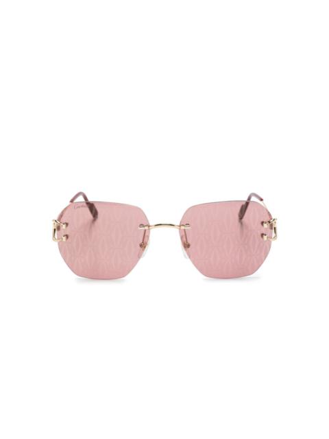 logo-decal frameless sunglasses