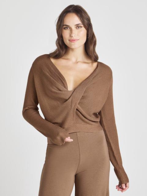Splendid Loopknit LYR Surplice Sweater