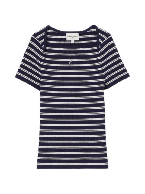 Claudie Pierlot striped embroidered T-shirt