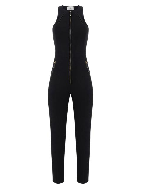 ELISABETTA FRANCHI Women's Crêpe Zip Jumpsuit - Nero