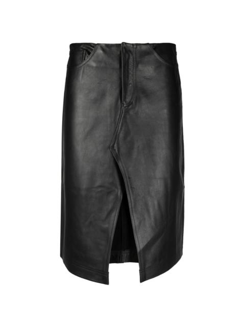 EYTYS leather midi skirt
