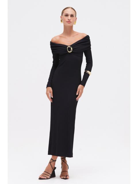 PatBO GRACE KNIT DRAPED MIDI DRESS