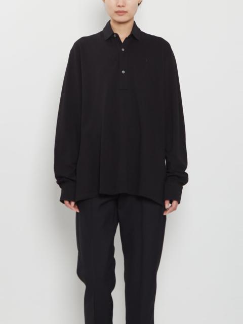 SETCHU Origami Cotton Polo Shirt — Black