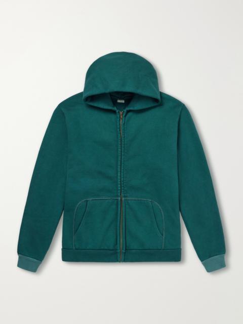 A.PRESSE Vintage Cotton-Jersey Zip-Up Hoodie