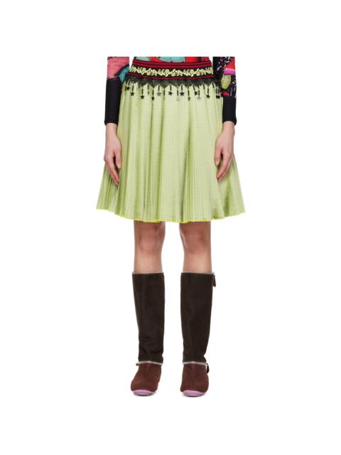 Chopova Lowena Yellow Stacey Knitted Pleated Midi Skirt