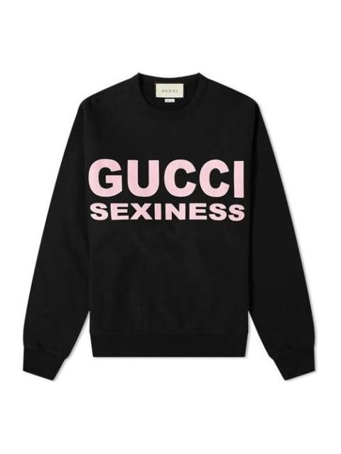 GUCCI Gucci Sexiness Alphabet Printed Sweatshirt For Men Black 563972-XJCK2-1024