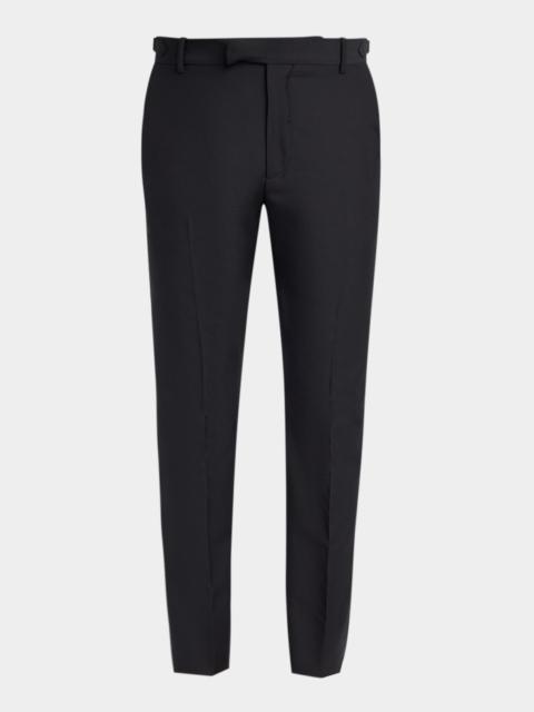 Alexander McQueen Men's Waist-Tab Straight Fit Flat-Front Trousers
