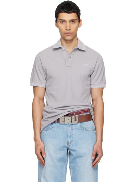 ERL Gray Logo Patch Polo