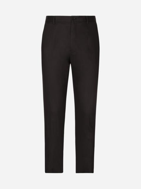 Dolce & Gabbana Stretch cotton pants with DG hardware