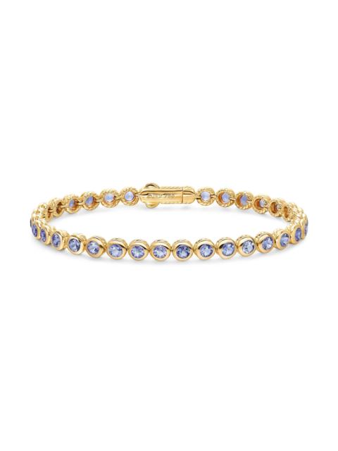 DAVID YURMAN Women's Bezel Set Tennis Bracelet in 18K Yellow Gold - Tanzanite