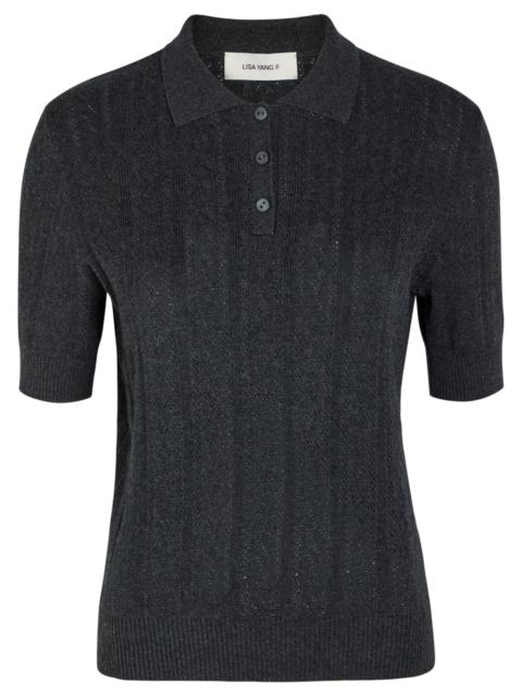 LISA YANG Lisa Yang Christine Pointelle Cotton and Cashmere-blend top