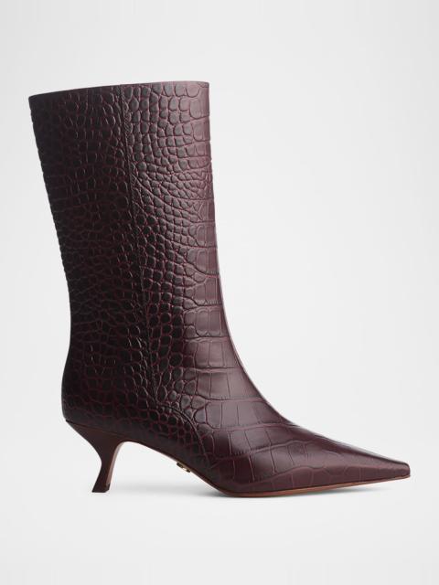 rag & bone Mott Croc-Embossed Leather Boots