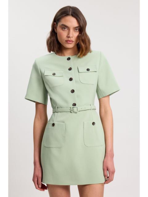 KAREN MILLEN Compact Stretch Button Detail Mini Dress