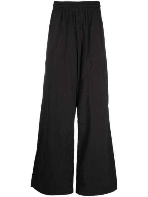 Off-White logo patch wide-leg trousers