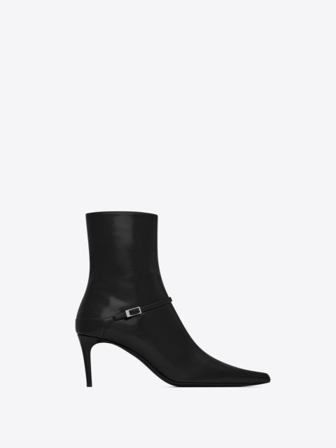 SAINT LAURENT vendome booties in glazed leather