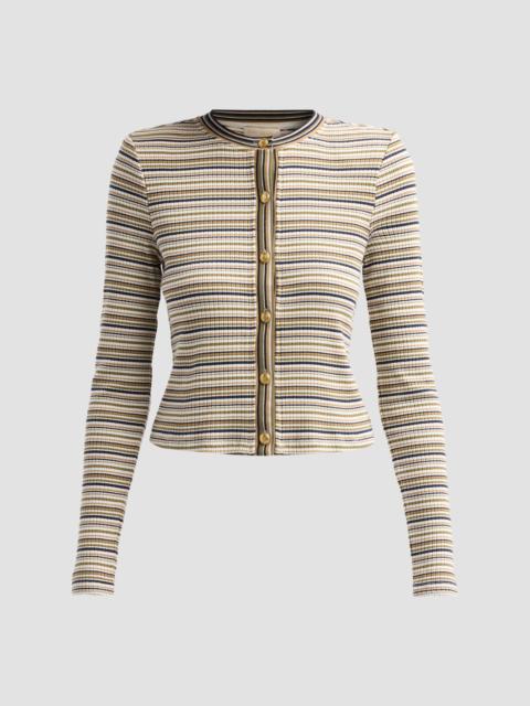 RAMY BROOK Women's Zoe Striped Knit Cardigan - Bone Stripe