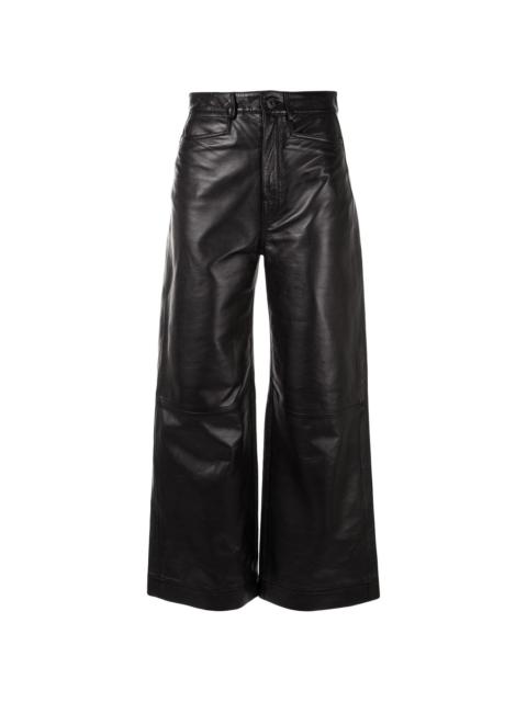 high-rise leather culottes
