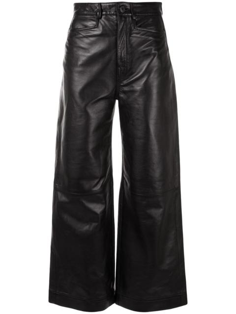 high-rise leather culottes