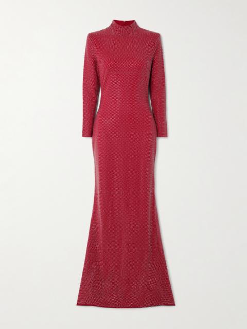 SOLACE LONDON Vivienne Crystal-embellished Crepe Gown