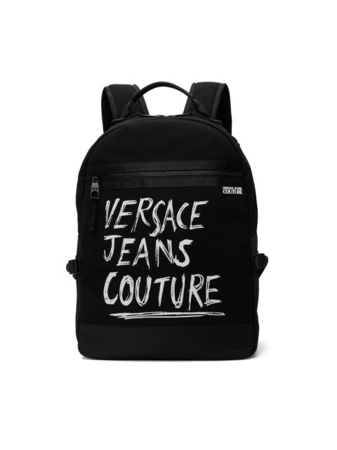 VERSACE JEANS COUTURE Black Range Handwritten Backpack