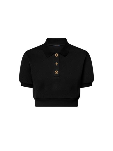 Louis Vuitton Cropped Monogram Button Polo Top