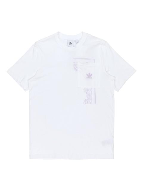 adidas originals Cashew Printing Big Pocket Short Sleeve White DX3657