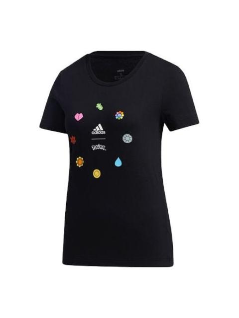 adidas (WMNS) adidas x POKEMON Crossover Printing Training Sports Short Sleeve Black GN3004