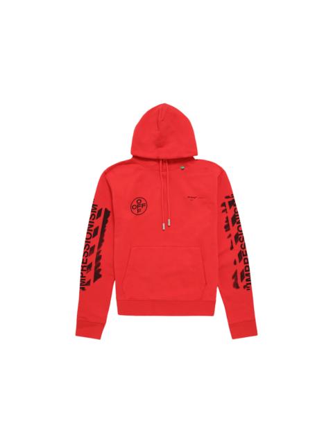 Off-White OFF-WHITE Diag Stencil Hoodie Red/Black