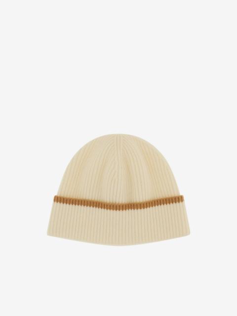 LARDINI ribbed-knit beanie hat and scarf set