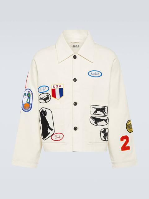 BODE Cambridge patch-appliqué cotton canvas jacket