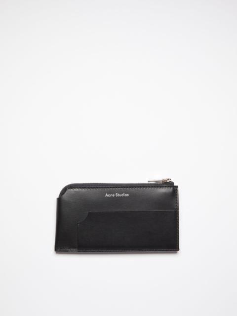 Leather zip wallet - Black