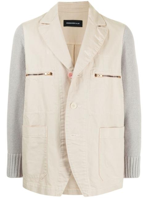 UNDERCOVER contrasting-sleeve cotton blazer