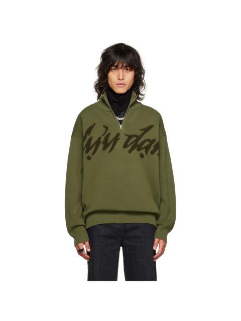 LU'U DAN SSENSE Exclusive Khaki Half-Zip Sweater